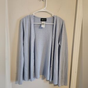 Sag Harbor Light Blue Cardigan Soft Sweater Medium
